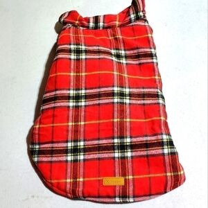 Kuoser Red Plaid Flannel Quilted Small Dog Coat‎